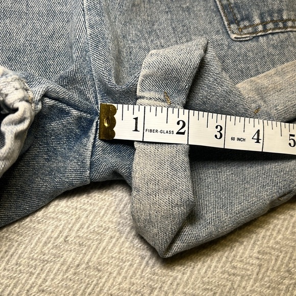 TEMT Paper bag Waist Light Blue Jean Shorts with Navy Tie. - Picture 12 of 12